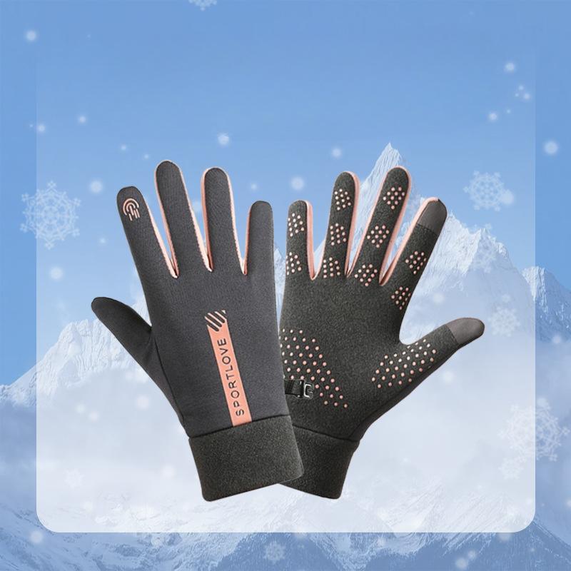 Winter Cycling Cold proof and Warm Gloves for Women Outdoor Cycling Electric Bike Plus Velvet Thickened Windproof Touch Screen Gloves for Men