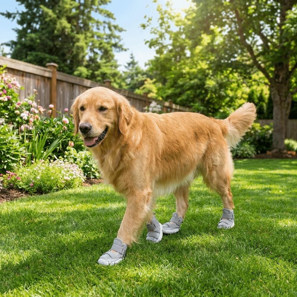 4PCS/SET Comfortable Anti Slip Dog Shoes Adjustable Dog Walking Shoes Outdoor Adventure
