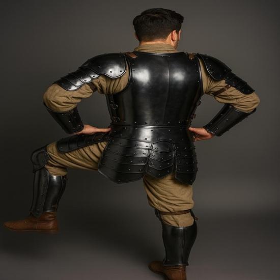 Blackened Steel Knight Armor Suit Full Body Armor With Cuirass, Pauldrons, Bracers, Greaves Cosplay Larp Costume Gift Item