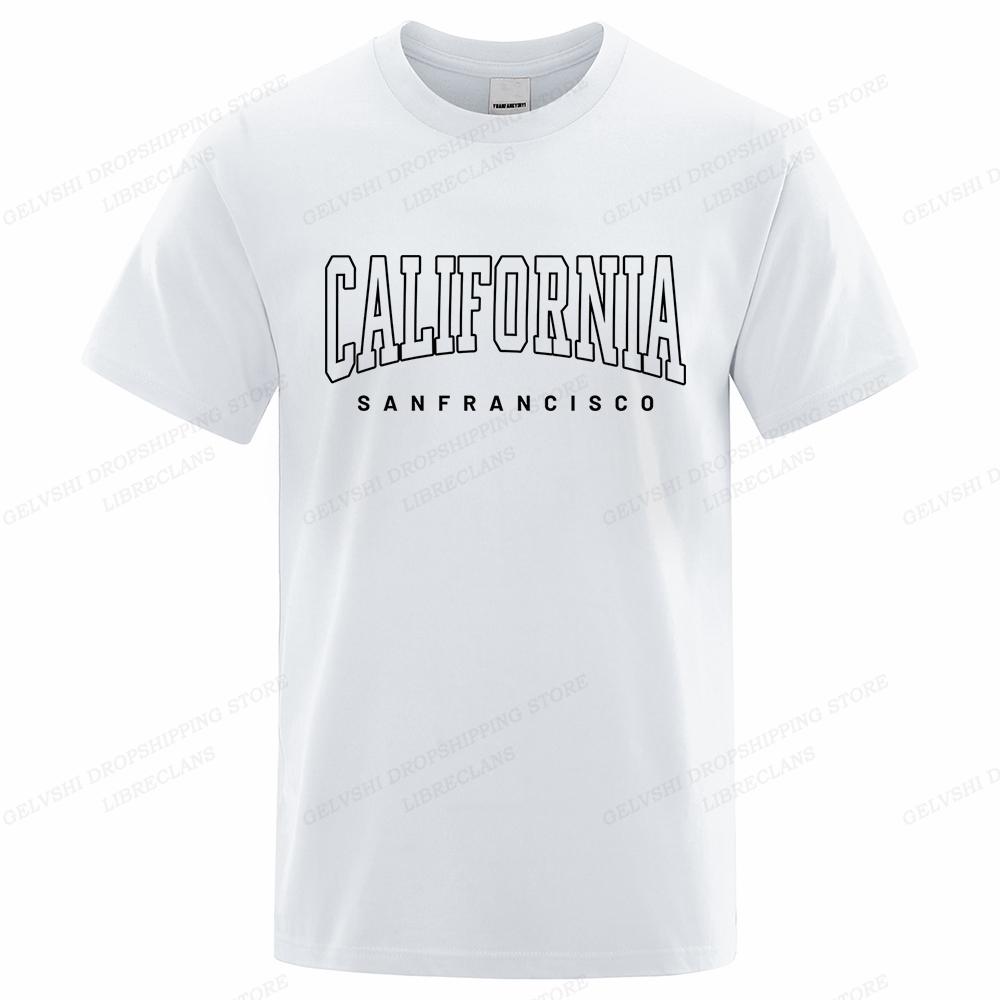 California T Shirt Unisex Unisex Fashion T-shirts Cotton Tshirt Kids Hip Hop Tops Tees Boy Tees Y2k Clothes Summer Letter Camisetas
