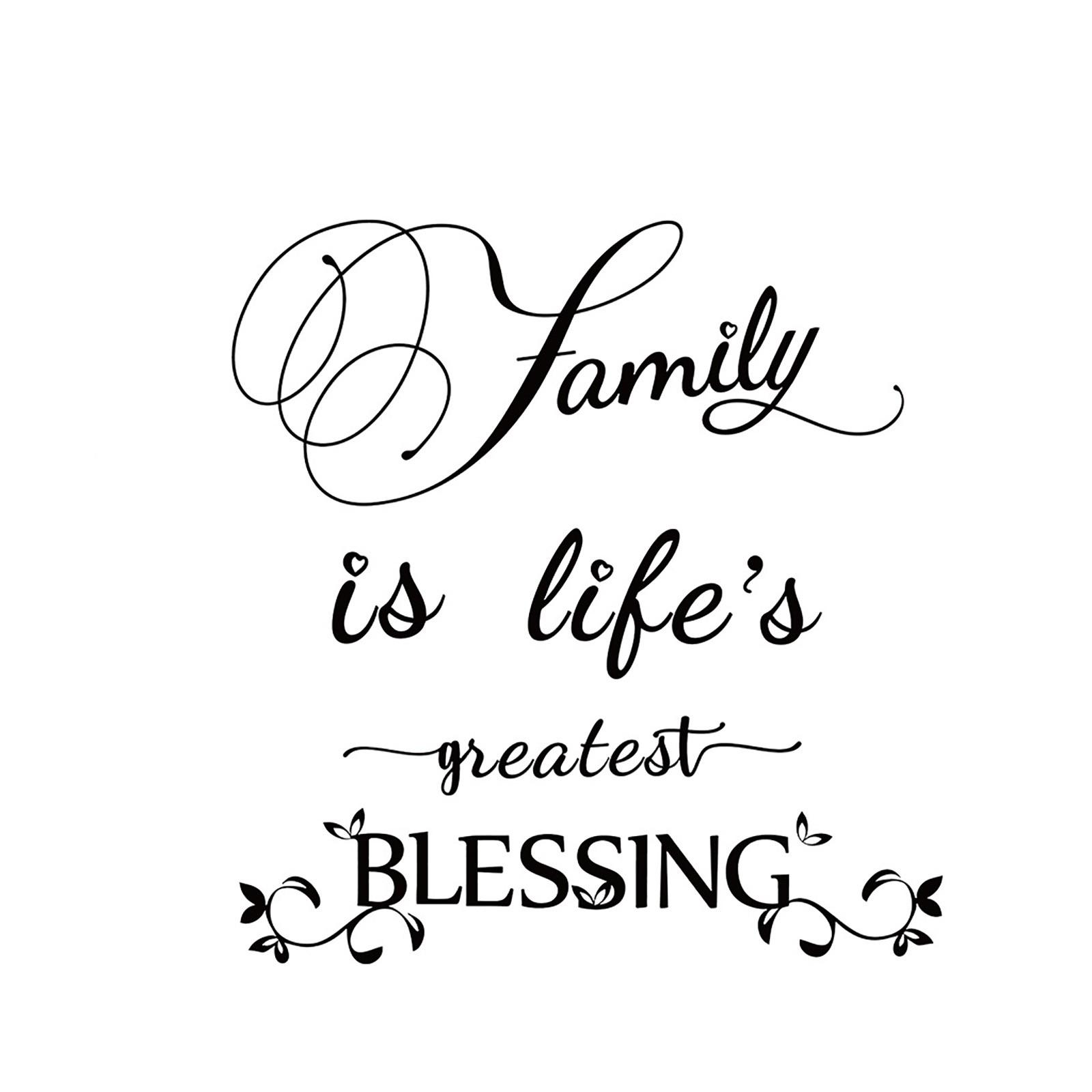 

Family Is Life Greatest Blessing Wall Stickers Art Room Removable Decals DIY чорний