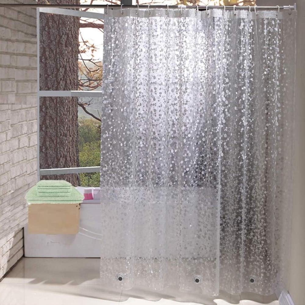 1PC 181x181cm Waterproof Shower Curtain Lightweight Plastic Mildew Resistant Bathroom Curtain for Bathtub Bath Curtain