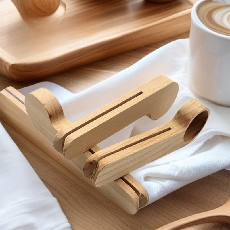 Wooden Milk Powder Spoon With Clamp For Home Use And Coffee Preparation