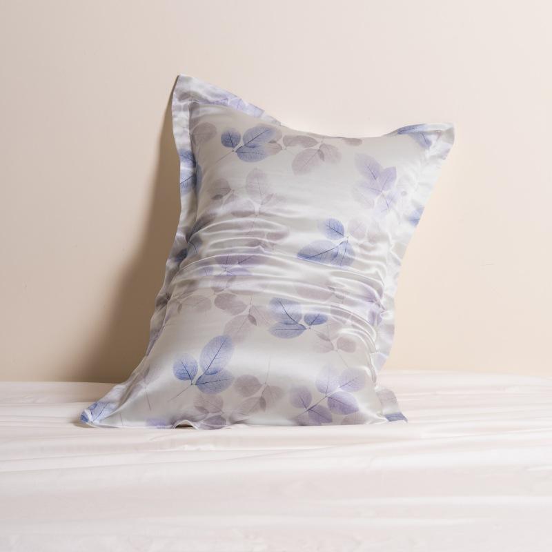 Silk Printed Pillowcase 100% Mulberry Silk Pillowcase Silk Beauty Pillow Towel Ice Silk Pillowcase 48cmx74cm [single pack]