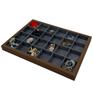 Accessory Case A: 24 Compartments, Dark Gray, Wooden Accessory Tray, Jewelry Tray, Accessory Storage, NYANDELMO ND-0019-R28-DG-A