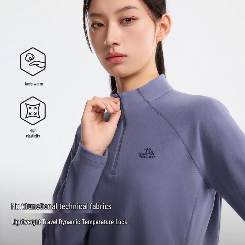 PELLIOT Women's Outdoor Long Sleeve Stand Collar Shirt