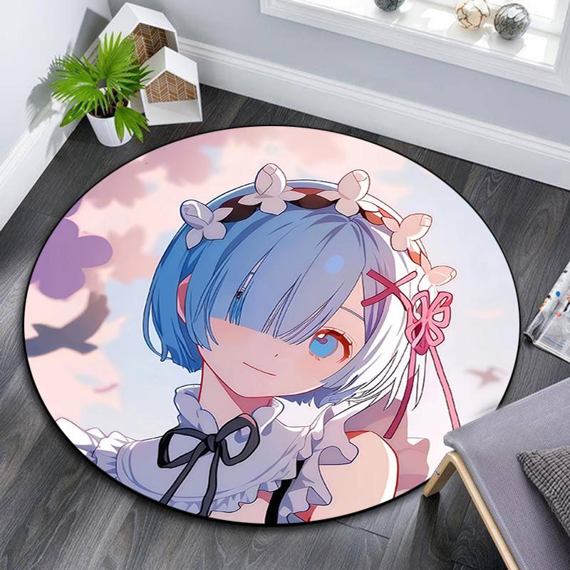 ReZero Round Area Rug,Carpet Rug for Living Room Bedroom Sofa Playroom Decor,Non-slip Floor Mat