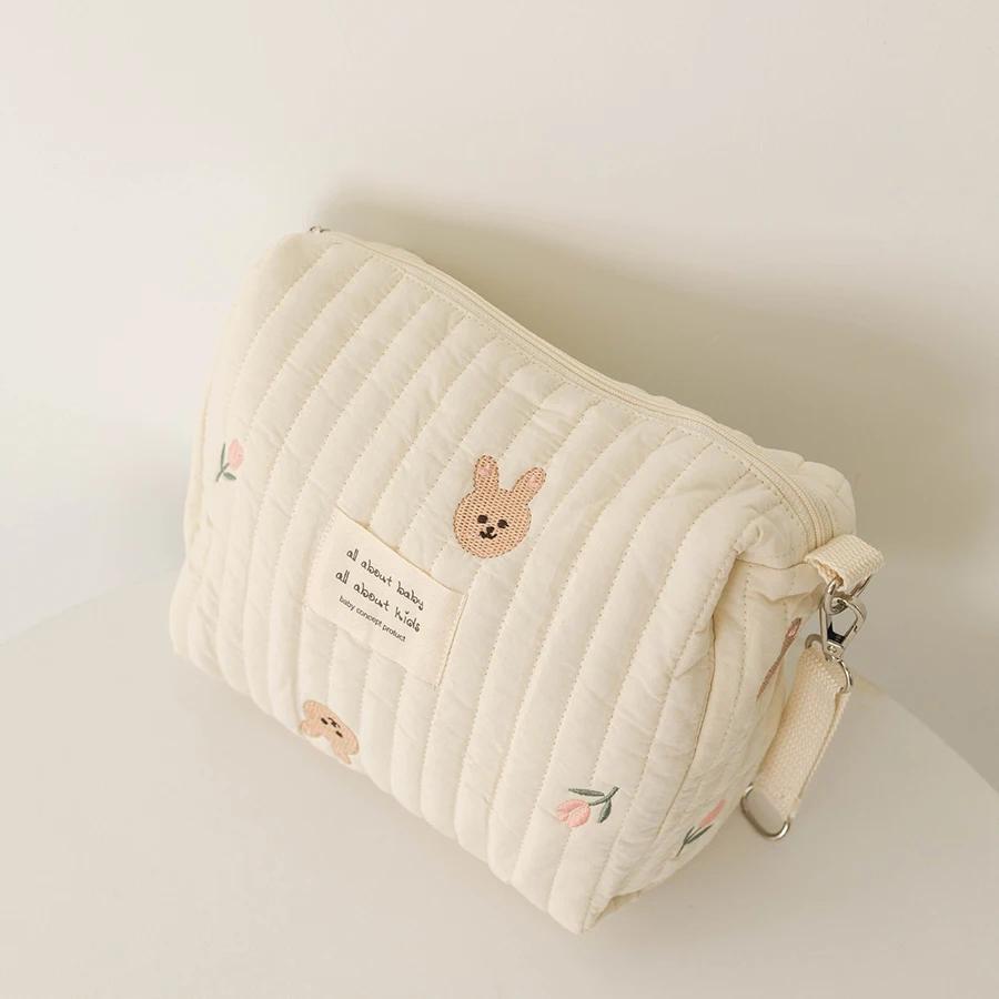 Zipper Newborn Baby Diaper Bag Nappy Pouch Travel Stroller Storage Bags New Mommy Bag Cute Print Embroidery Mommy Bag