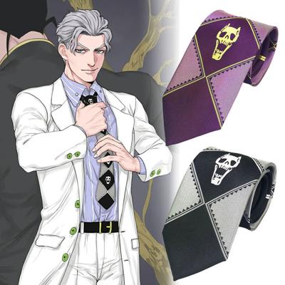 Kira-Yoshikage Adults Necktie Popular Soft Washable JoJos Bizarre Adventure Theme Tie for Cosplay