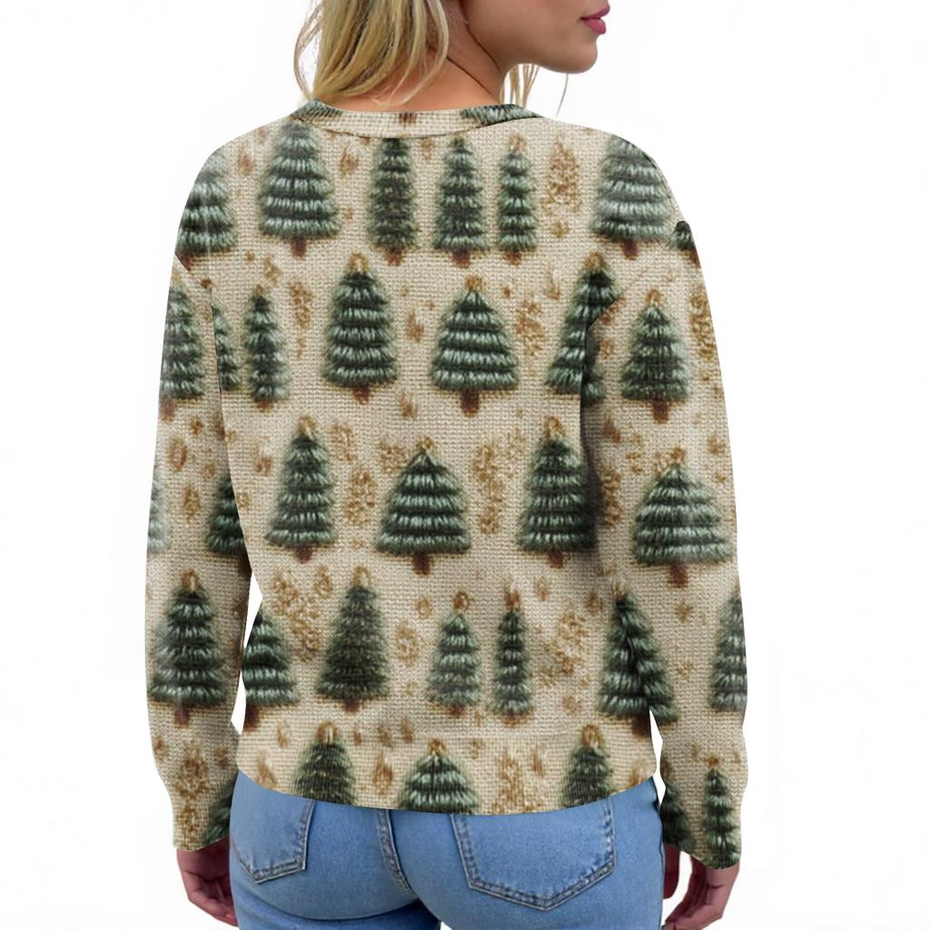 Pull de Noël pour femmes Pull de Noël mignon et amusant Automne et hiver Manches longues Pull tricoté