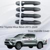 Car Stickers Chrome silver/Matte Black/Shiny Black/Carbon Fiber Door Handle Cover  For Toyota Hliux Revo 2015-