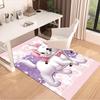 Whimsical Cat Pink Bow Carpet For Playroom Bedroom Living Room Sofa Home Decorkids Game Area Rug Nonslip Floor Mat
