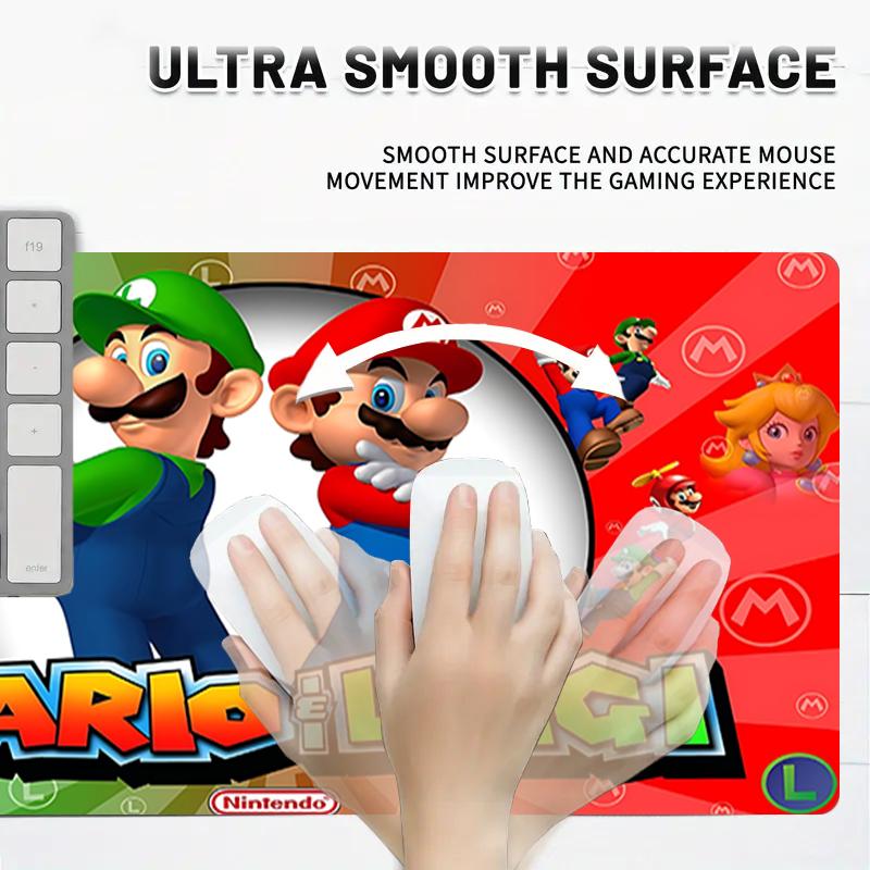 1Pc Super Mario Bros Adventure Gaming Mouse Pad Keyboard Desk Mat Non-slip Rubber Lock Edge Waterproof Computer Mousepad for Office Home Decor Y1565