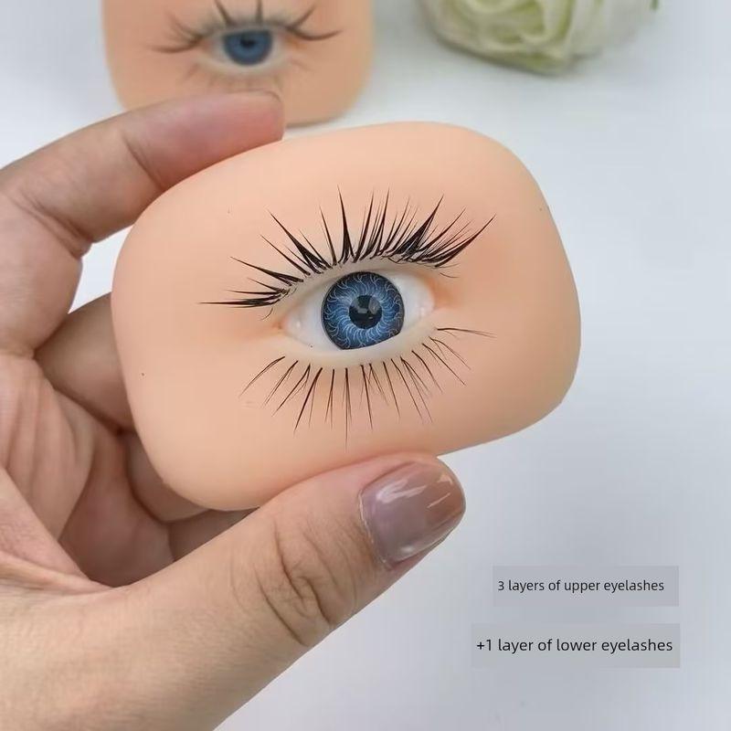 Eyelash Extension Practice Module Comes with a Three-Layer Eyelash Template for Beginners, a Practice Board Mold, and False Eyelash Tools