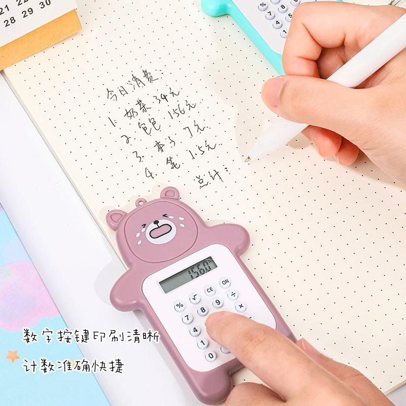 Cartoon Cute Bear Calculator Korean Fashion Mini Portable Small Pupil Computer Office Electronics Supplies