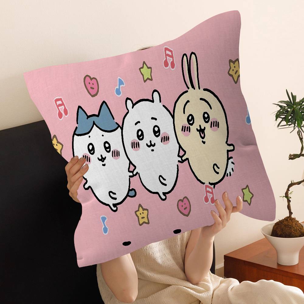 Cartoon Cute Amine Chiikawas Pillow Cushion Cover Pillowcase Living Room Sofa Home Decor