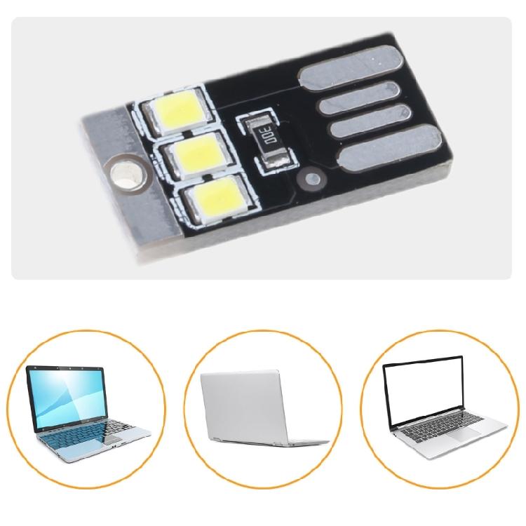 5Pcs LED Lamp 0.2W Reading Book Light USB Night Light Pocket Card LED Keychains Lamp