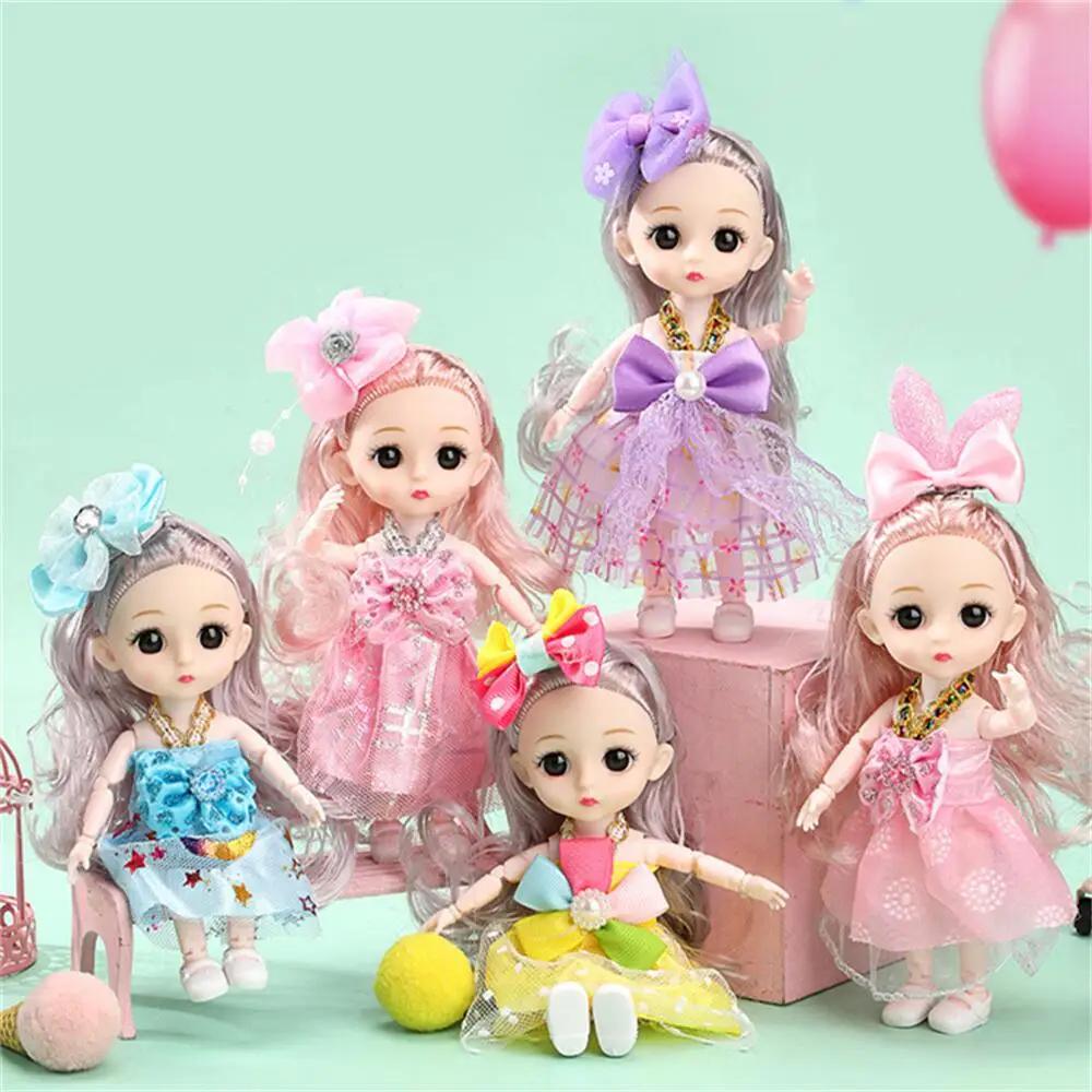 16cm BJD Puppe Mode Prinzessinnenpuppe Figur 1/12 Maßstab DIY Beweglich 13 Gelenke mit Kleidung und Schuhen Glückliches Mädchen Geschenk Kinderspielzeug