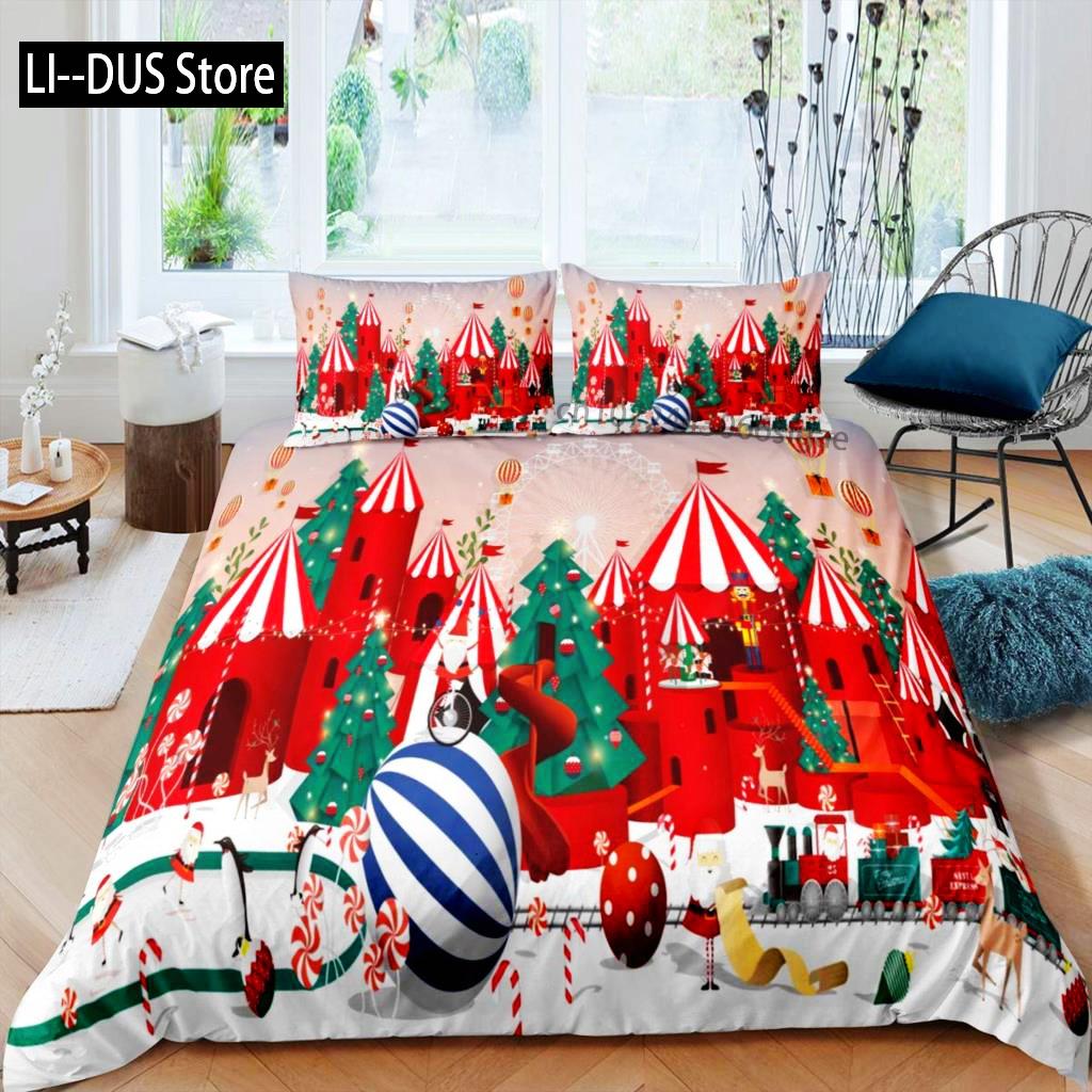Comforter Amusement Park Polyester Ferris Wheel Ball Bedding Set Girl Cartoon Fairy Tale Queen Size 2/3Pcs Comforter