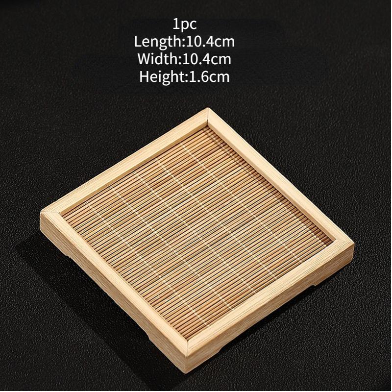 

Retro Bamboo Coaster Creative Non-slip Coaster Cocktail Glasses Coaster Snack Tray Mojito Glass Coaster For Party Home Bar Tools L&Rectangular