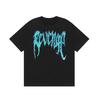 Gothic Font TShirt D Metal Effect Graphic Tee Black Streetwear Bold Letter Print Tops for Unisex Women Casual Unisex Clothing