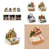 Julmusiklåda Snöhusprydnad med LED-ljus Handgjord Bordsdekoration Handgjort Semestertema Tillbehör X3UC