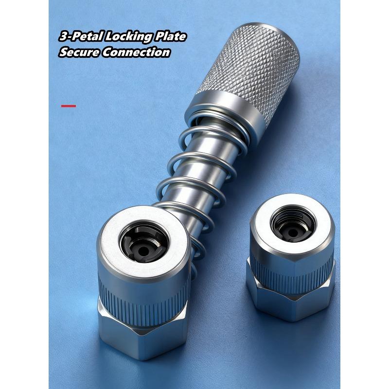 90 Degree Grease Coupler Gun Adapter Fittings Tool Grease Gun Tips 3 Jaw Angle Swivel Snap Right Fitting Tool for Truck Auto