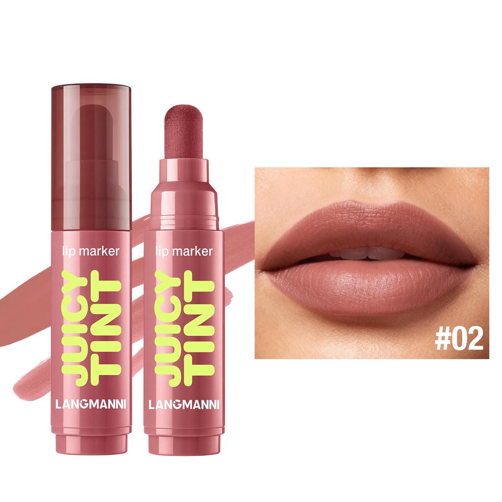 Lip Dye Marker Lipstick Pen High Pigment Lip Stain Long Lasting Smudge Proof Non Stick Cup Lip Tint Makeup Lips Contour Cosemtic