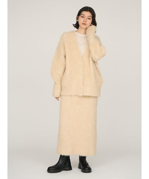 Emi Shaggy Knit Free Size Cardigan, 13WND254038, Women's, LBEG,