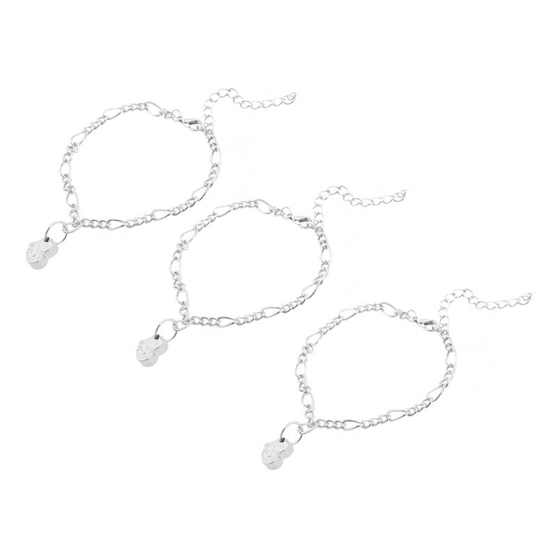 3/4Pieces Clover Charm Jewelry Set Magnet Heart Bracelet Wristband Link Chain