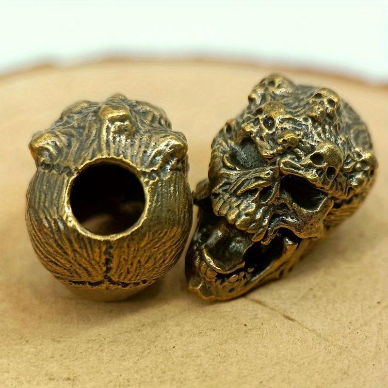 Outdoors Tool Brass Skull To Shout Model Knife Beads Lanyard Pendant Backpack Bracelet Necklace Keychain DIY Accessories