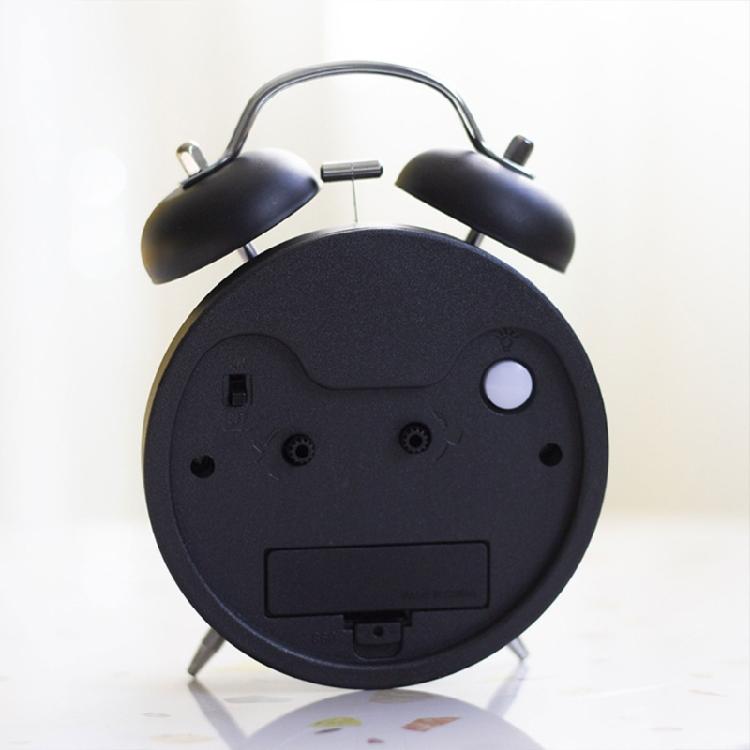 Heavy Sleepers Alarm Clock Green Fluorescent Display Quiet Mechanism Twin Bells Nightlight Included Bedroom Table Clock