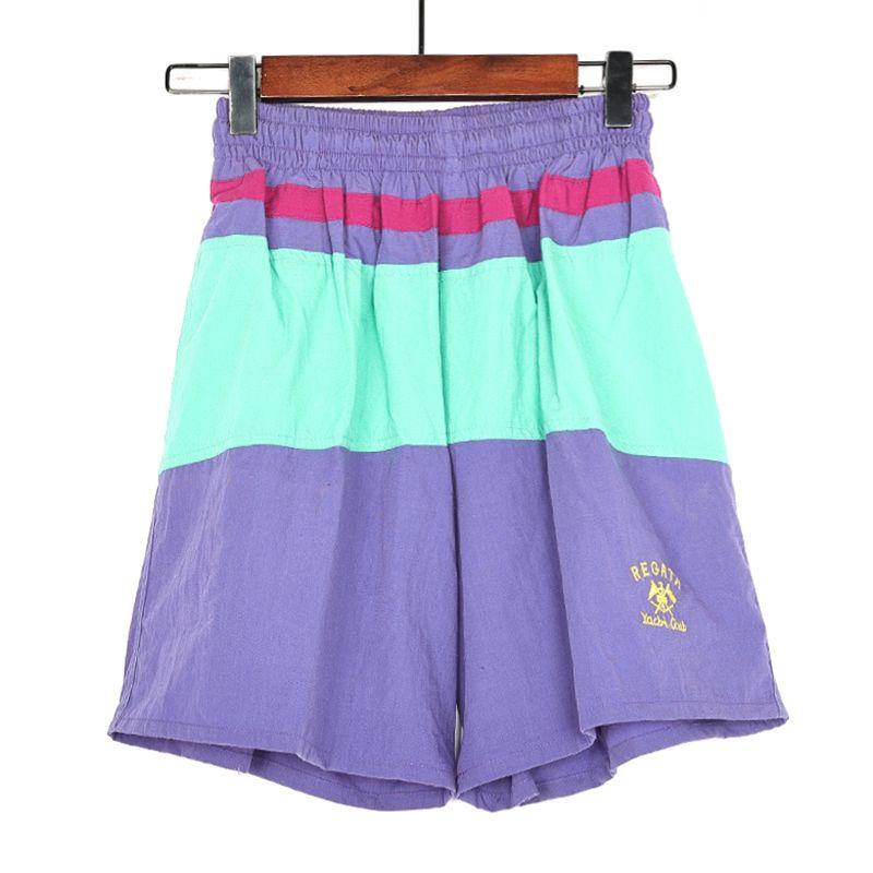 

Korean Fashion Summer New Product Shorts Preppy Candy Color Design Contrast Color Loose Blazer Fifth Pants Women Lake Green S