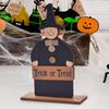 Halloween Wooden Ghost Sign Cute Ghost Witch Pumpkin Tiered Tray Decoration for Home Shelf Mantel Tabletop Windowsill Decor