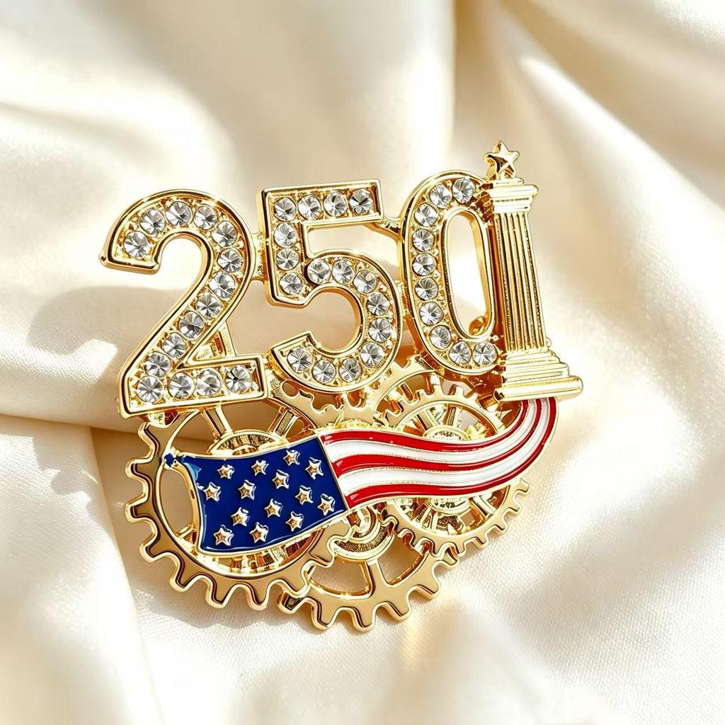 250th Anniversary USA Brooch Pin: Elegant Lapel Pin & Clothing Accessory