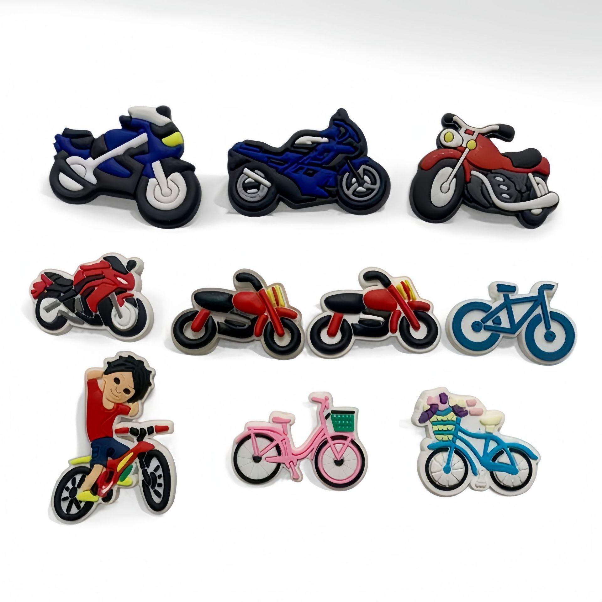 Desene Animate 6-20 Bucăți Motocicletă Monster Trucks DS Accesorii Pantofi Amestec PVC Decorațiuni Sandale Cataramă Sabot Detașabil Impermeabil Cadou gray