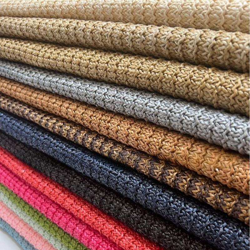 1 Yard PP Raffia Woven Fabric Breathable Eco-Friendly PP Straw Hand Knit Material Handmade DIY Beach Straw Hand Bag Material