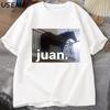 Juan Silly Horse On Balcony Dank Meme Graphic T Shirts Funny Man O Neck Casual Short Sleeve Tee Shirt Summer Tops Oversized