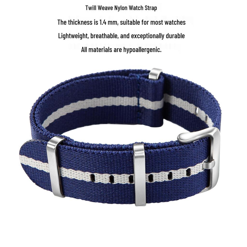 Timeless Twill Nylon Multi-color Strap - Waterproof, Lightweight & Durable 20mm/22mm Universal Fit