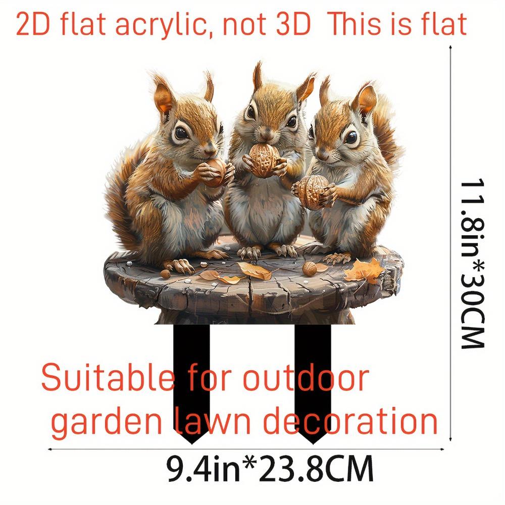 

Три Милі Білочки Акрилові Садові Кілочки Ландшафтна Прикраса Садові Підлогові Вставки