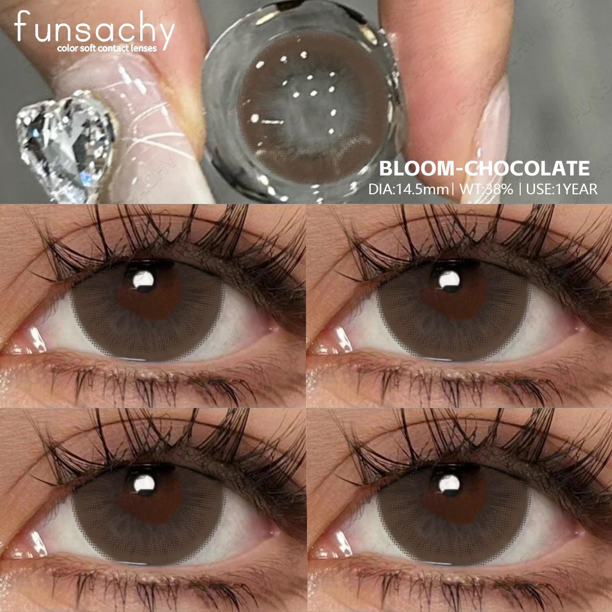 

FUNSACHY Colorcon 1 пара корейских линз, цветные контактные линзы, косметические зрачки, синие линзы, коричневые линзы, годовые натуральные контактные линзы для глаз