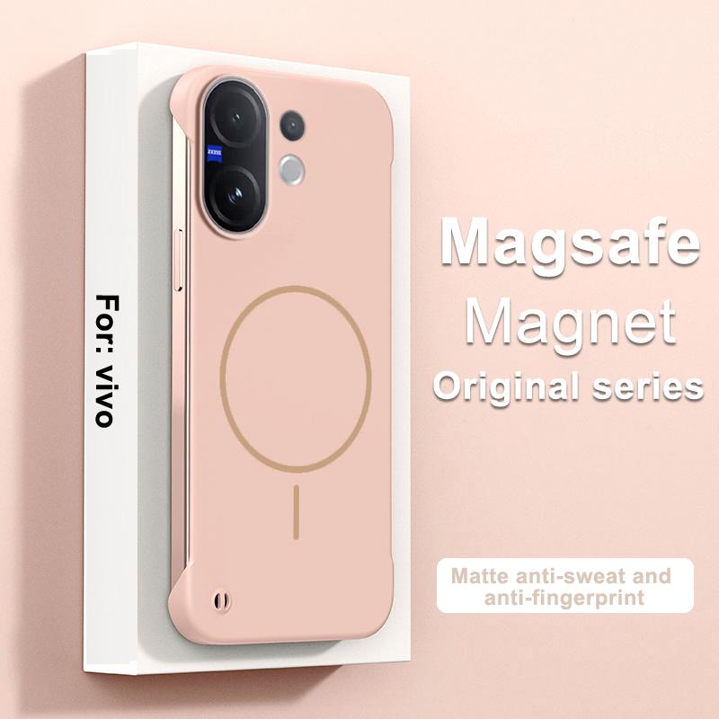 Für Magsafe Rahmenlose Hülle Für VIVO V60 Matt Ultra Dünn Kabelloses Laden Hartes PC Stoßfestes Cover für V60 V50 V40 Lite Schale