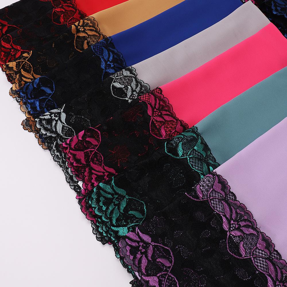 Muslim Embroidered Lace Hijab Heavy Chiffon Scarf Plain Shawl Soft Turban Head Wraps Headband Foulard Tudung Bawal