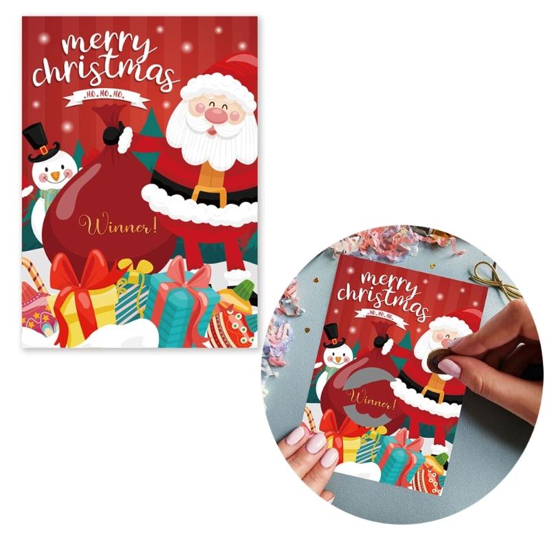 24 Stück/Set Festliches Partyspiel Rubbelkarten Überraschungs-Enthüllung für Weihnachtsfeiern