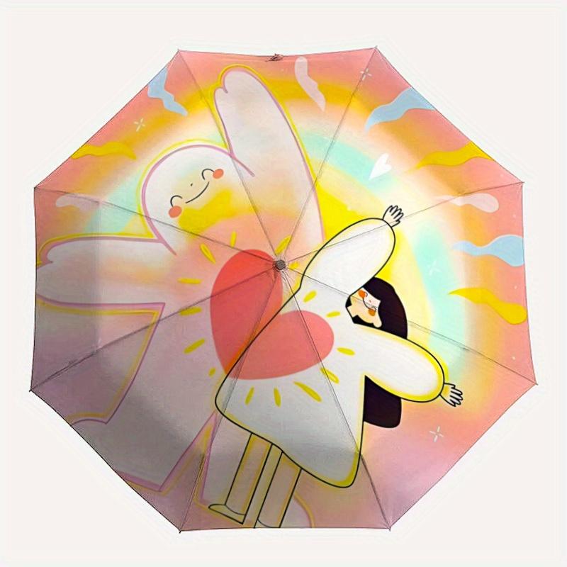 

1pc Cute Cartoon Characters Automatic Open/close Folding Umbrella, Compact Portable Travel Umbrella, Perfect Birthday/Christmas, Cute Umbrel