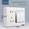 86 Type Double Gang Double Throw Wall Switch & Socket Panel with Exposed Wiring & Five Holes