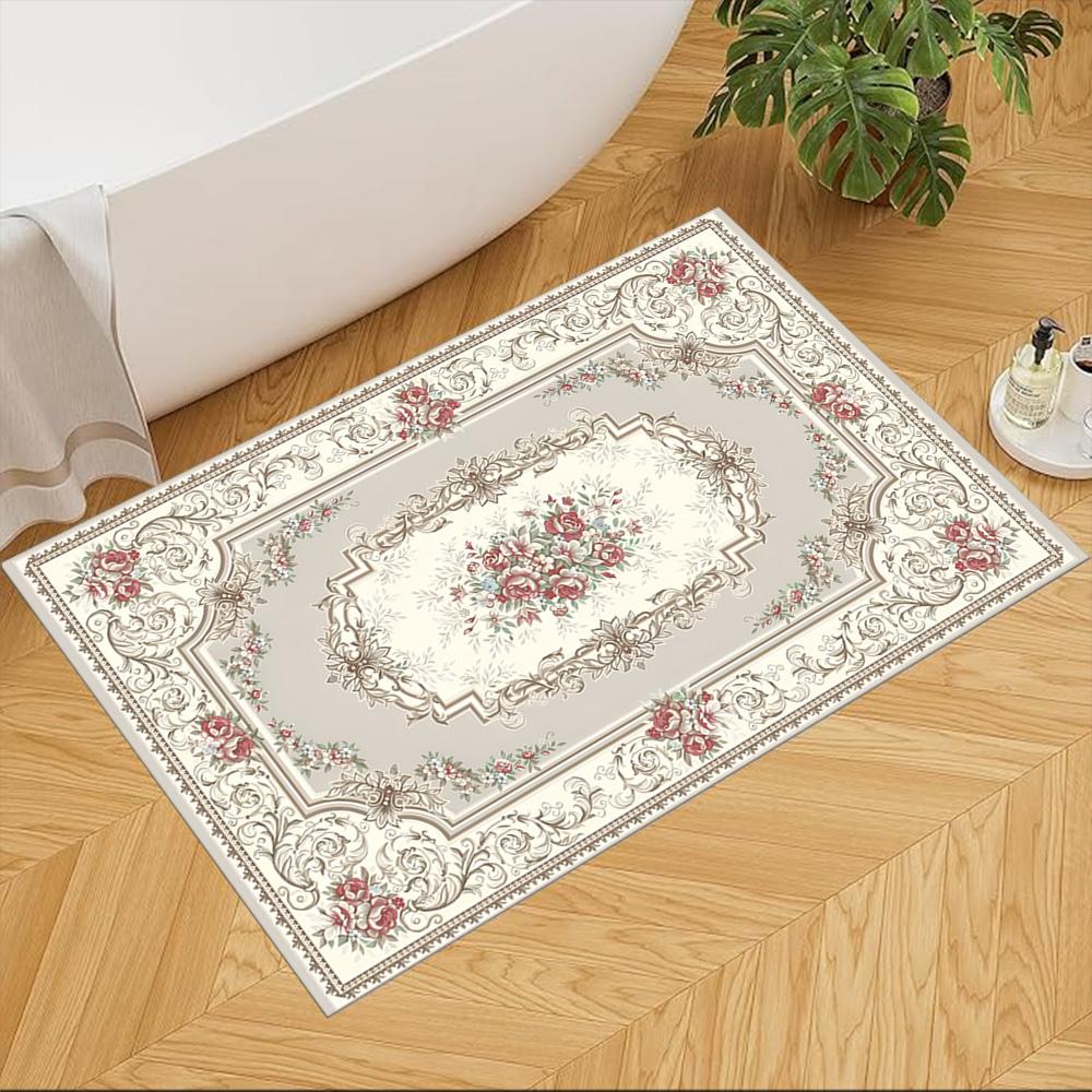 Elegant Floral Pattern Design Non-Slip Home Carpet Design for Office Decor Living Room Bedroom Gift