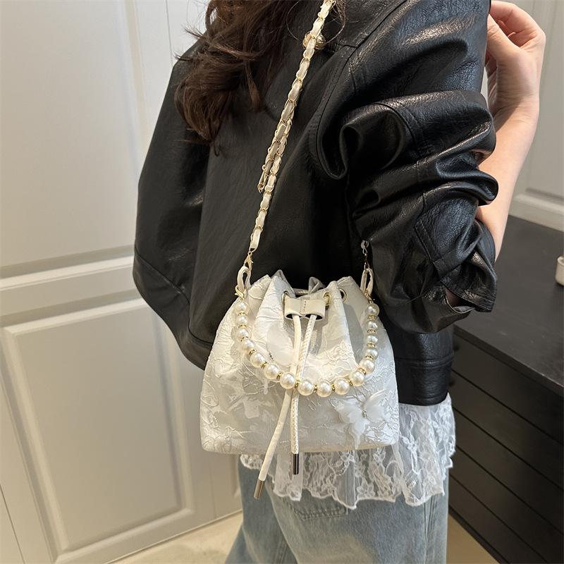 Geantă de mână pentru femei, cu perle, de lux - Geantă de umăr minimalistă, tip crossbody, cu broderie artistică, șic unic pentru zi cu zi