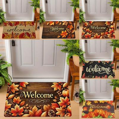Autumn Maple Leaf Welcome Mat NonSlip Entrance Rug for Living Room Bedroom Kitchen Indoor Garden Entryway Season Home Decor