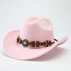 Autumn and Winter Woolen Top Hat Tibetan Hat European and American Style Jazz Hat Western Cowboy Hat Big Brim Felt Hat